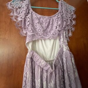 Adam Levine Lavender Lace Dress with Cutout